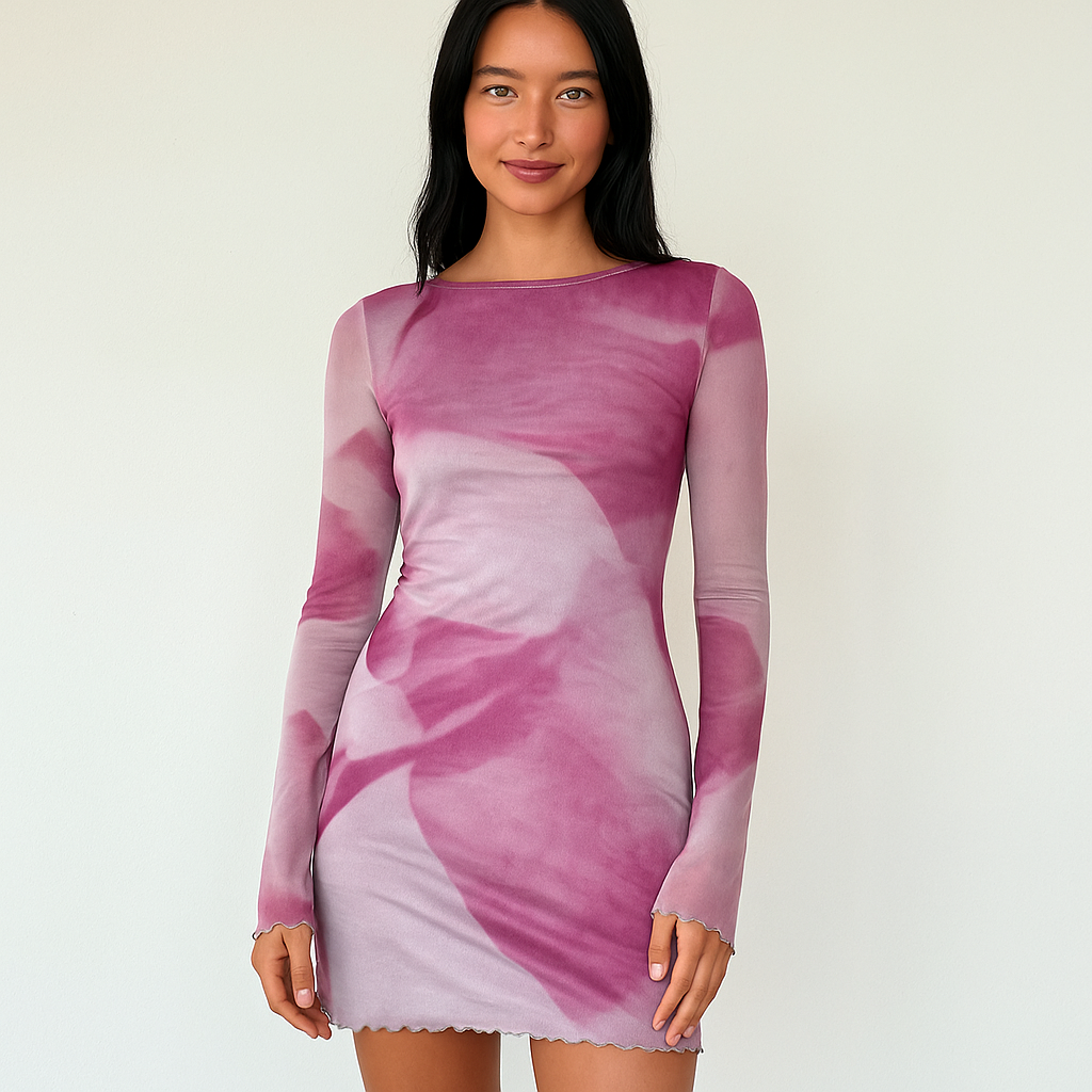 Floral Mesh Mini Dress-My Comfy Blouse