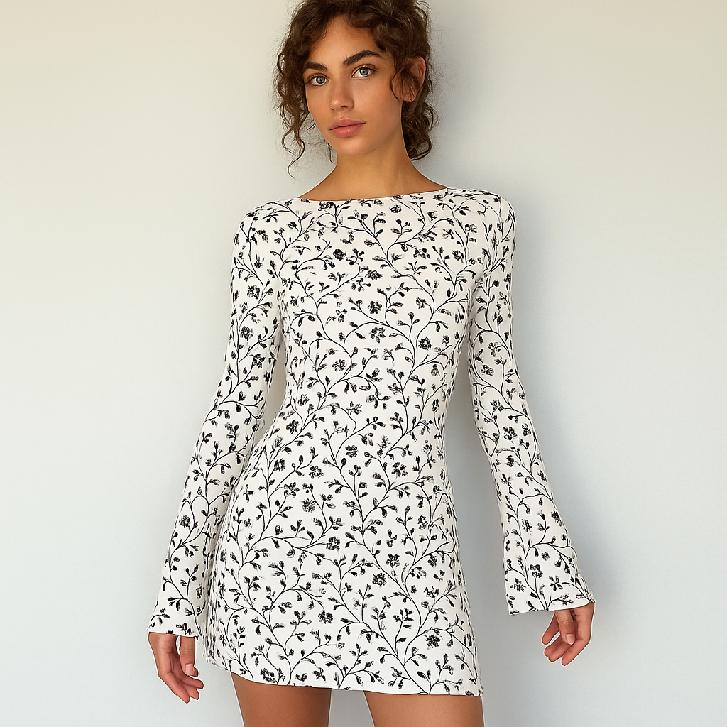 Floral Mesh Mini Dress-My Comfy Blouse