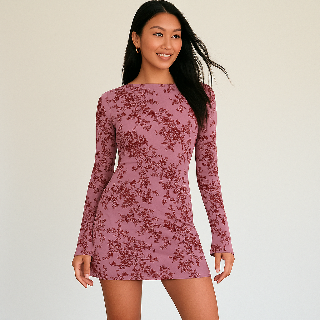 Floral Mesh Mini Dress-My Comfy Blouse