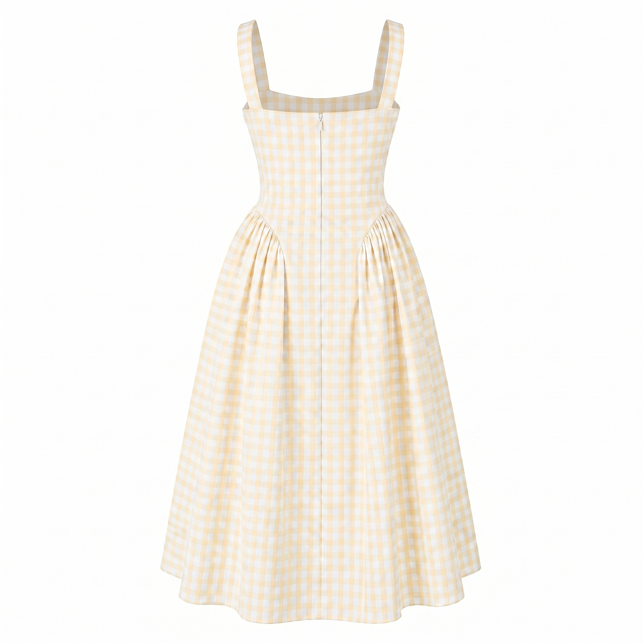 Classic Plaid Pattern A Line Fit Midi Summer Dress For Women