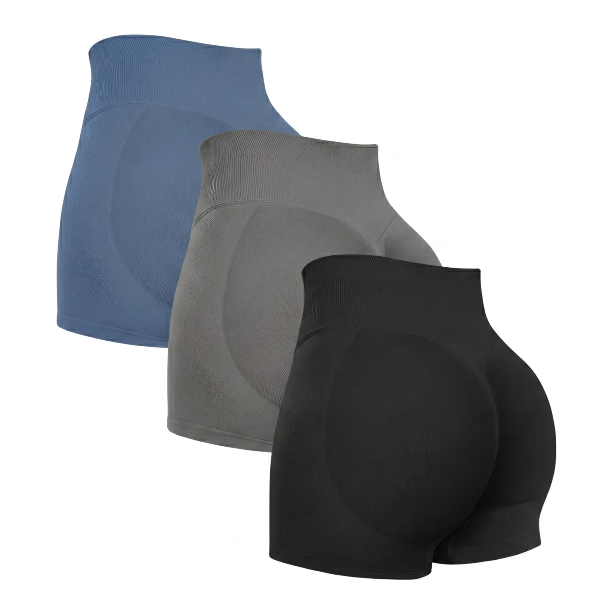 3 Pieces Comfortable And Seamless Stretch Fitness Shorts For Women