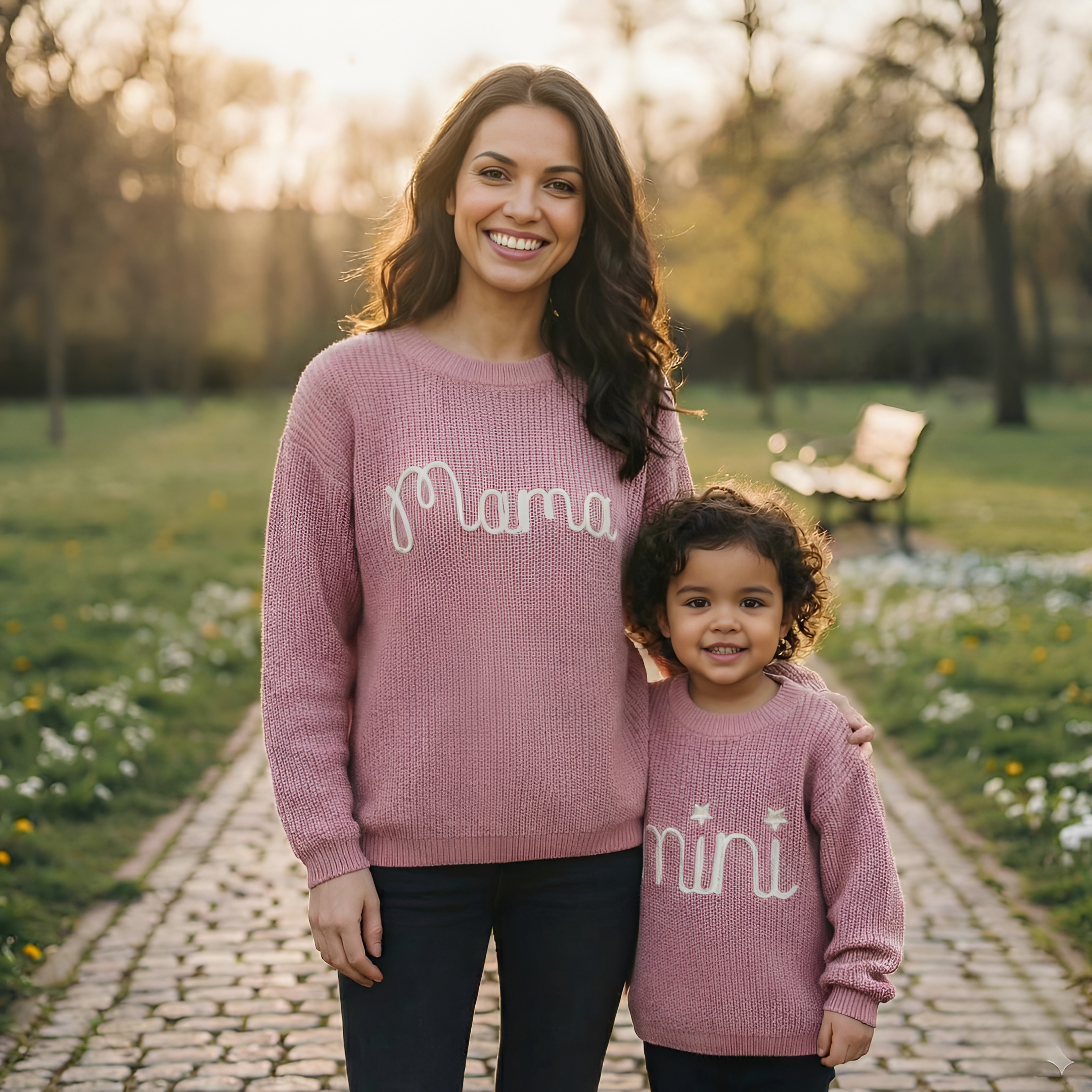 Mama and Mini Soft Cotton and Knit Sweater Set