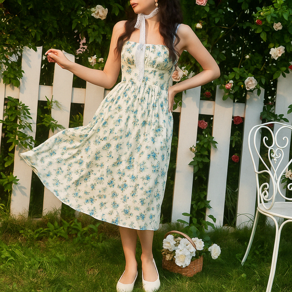 Summer Breeze Floral A Line Dress-My Comfy Blouse