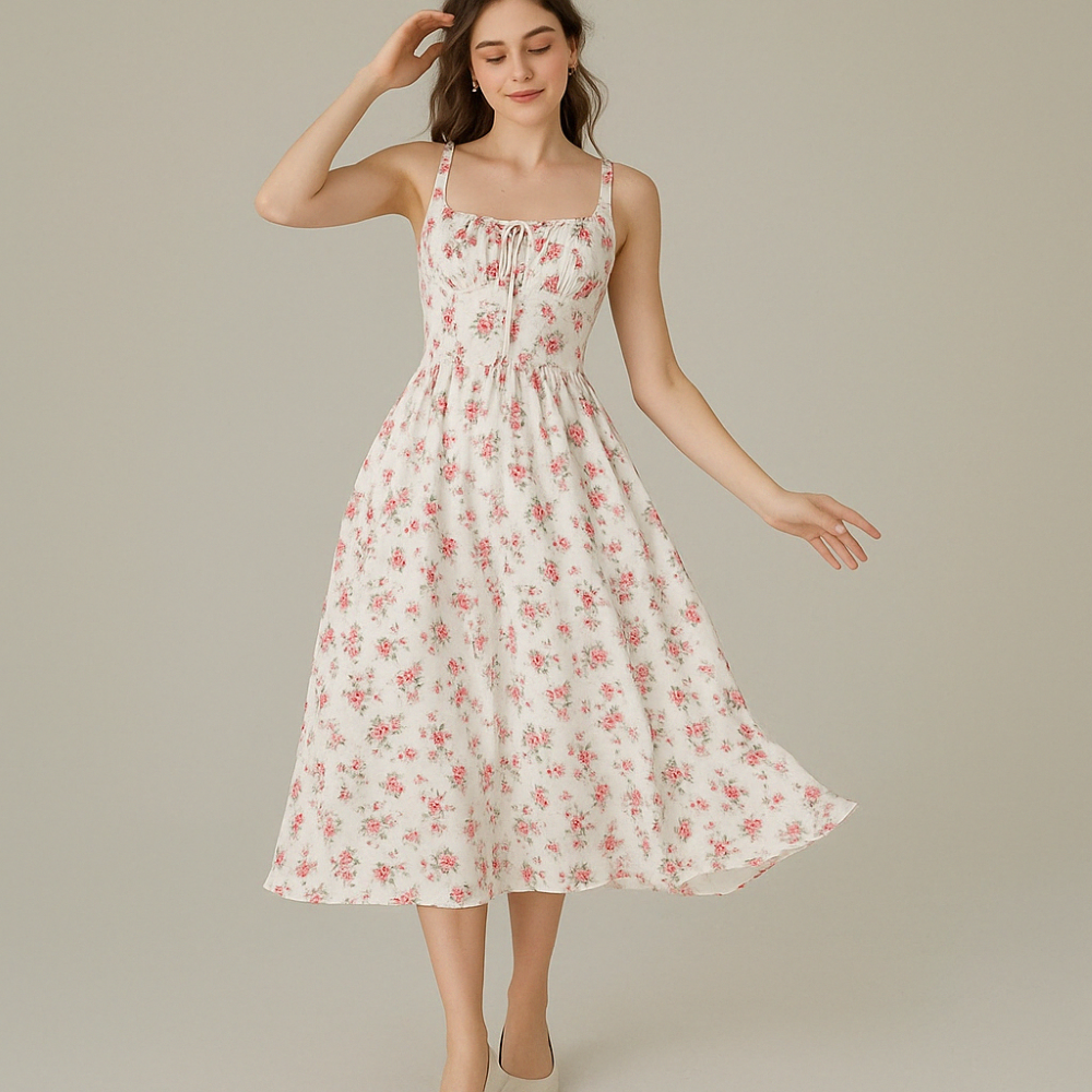 Summer Breeze Floral A Line Dress-My Comfy Blouse