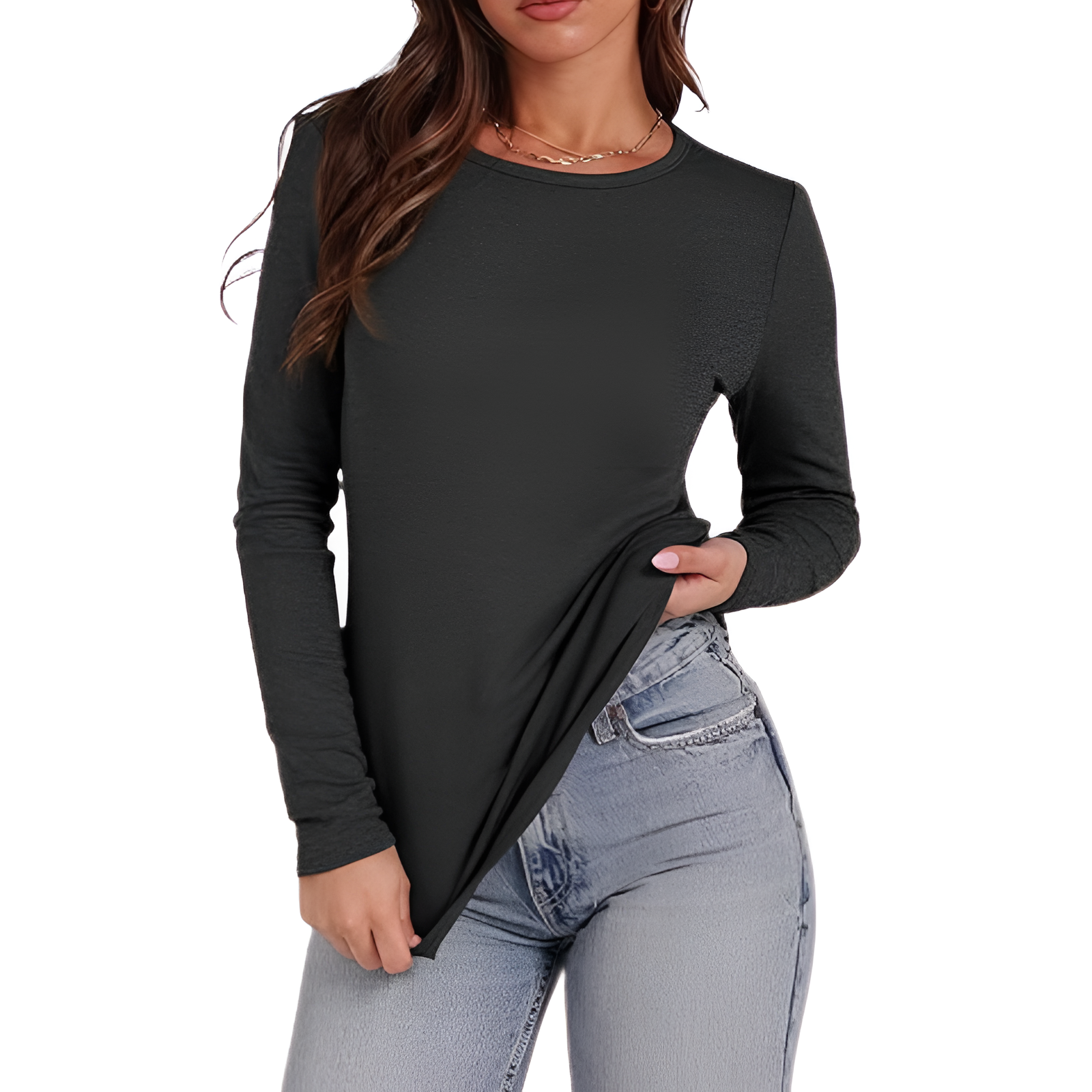 Soft Fleece Lined Long Sleeve Thermal Top For Women