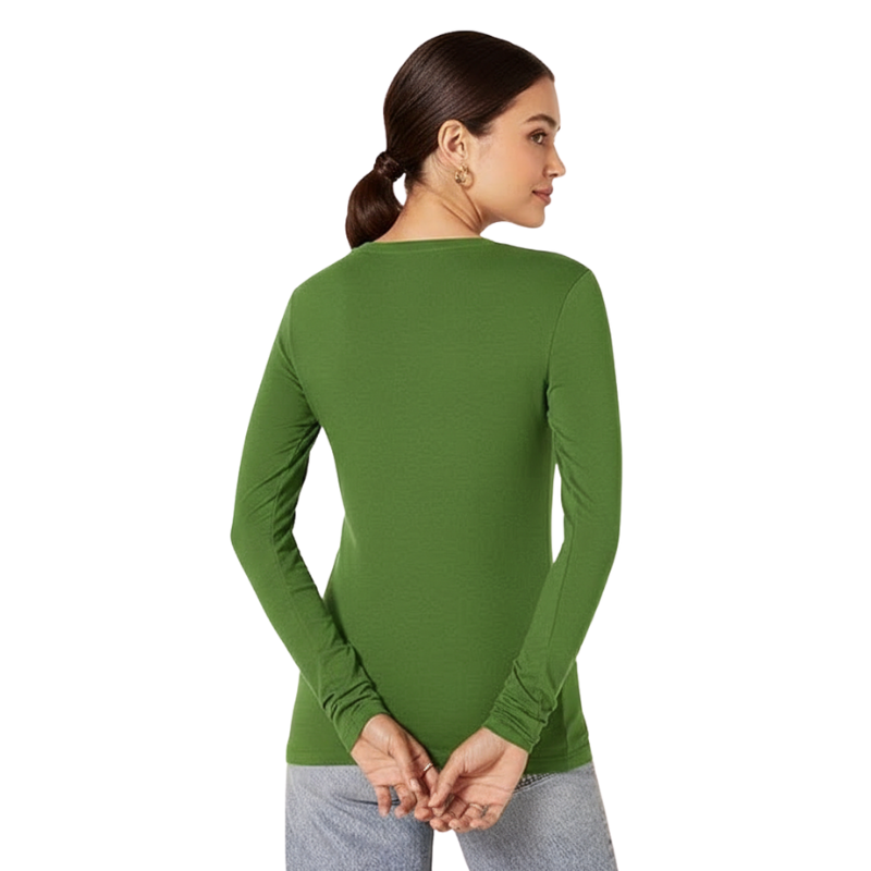 Women Long Sleeve Crewneck T Shirt Regular Fit Casual Top