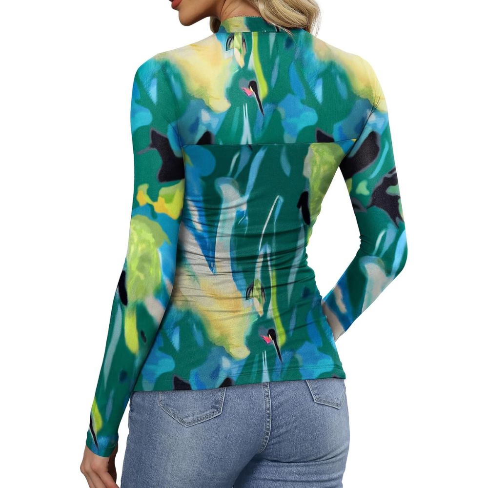 Mesh Long Sleeve Shirts Fashion Clothing Turtle Necks