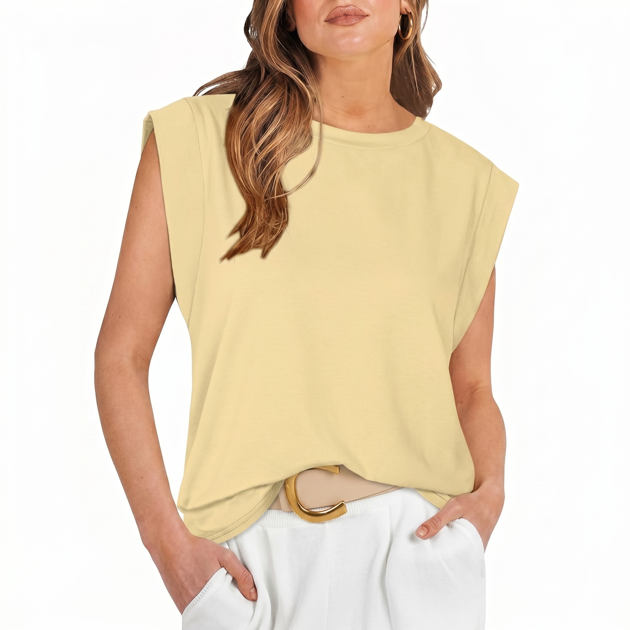 Basic Cap Sleeve Tops For Summer