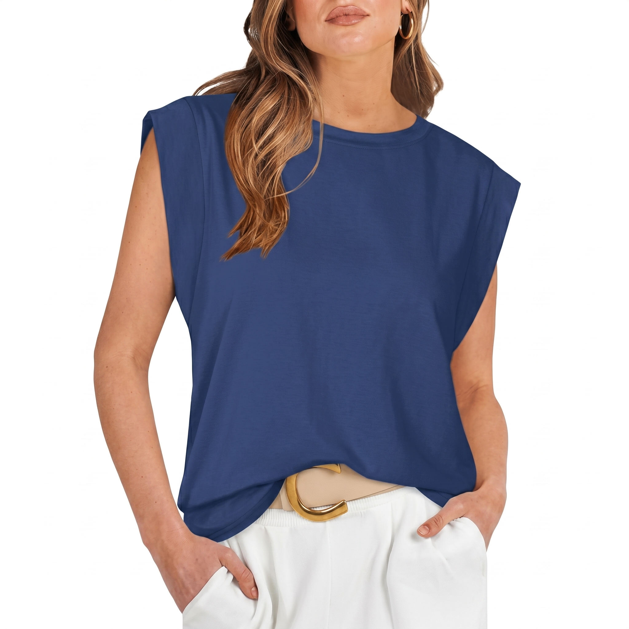 Basic Cap Sleeve Tops For Summer