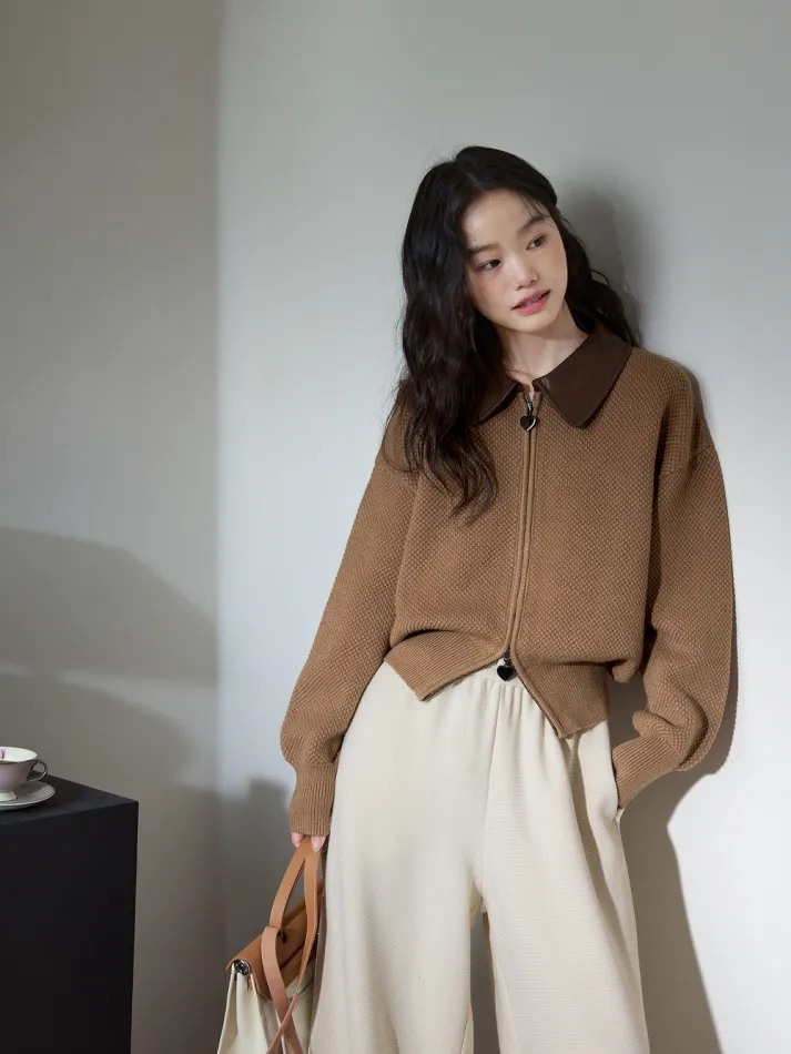 Double Zip Cardigan Sweater-My Comfy Blouse