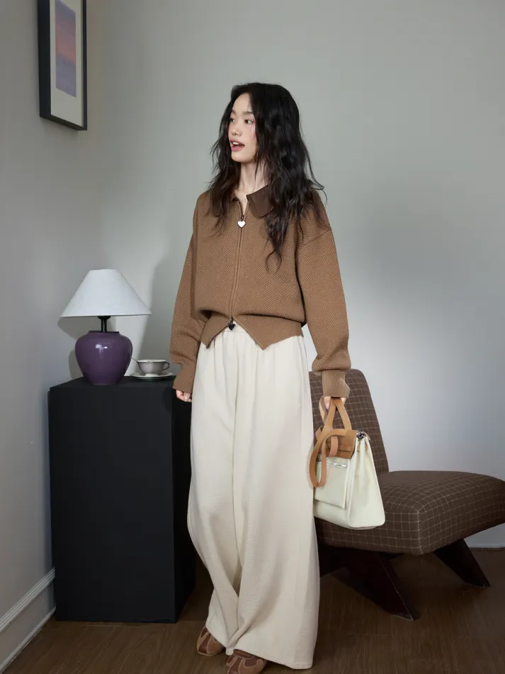 Double Zip Cardigan Sweater-My Comfy Blouse