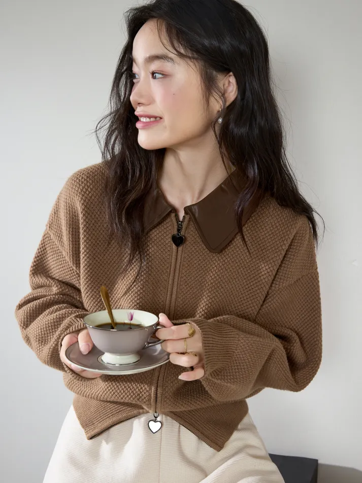 Double Zip Cardigan Sweater-My Comfy Blouse