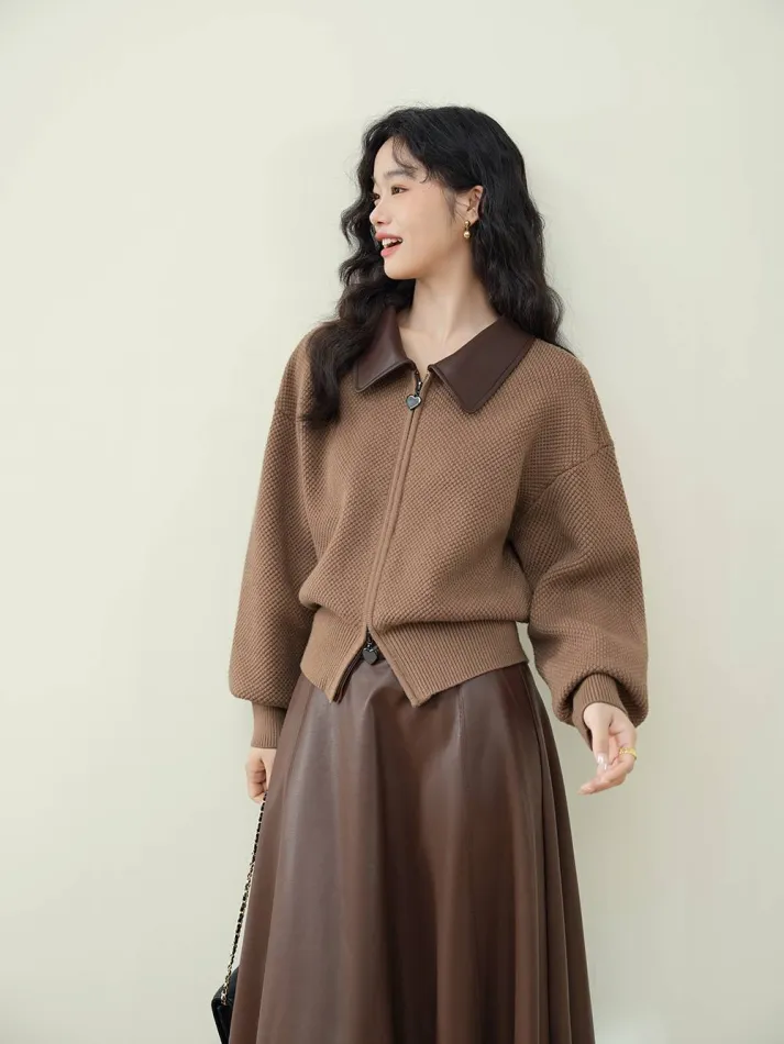 Double Zip Cardigan Sweater-My Comfy Blouse