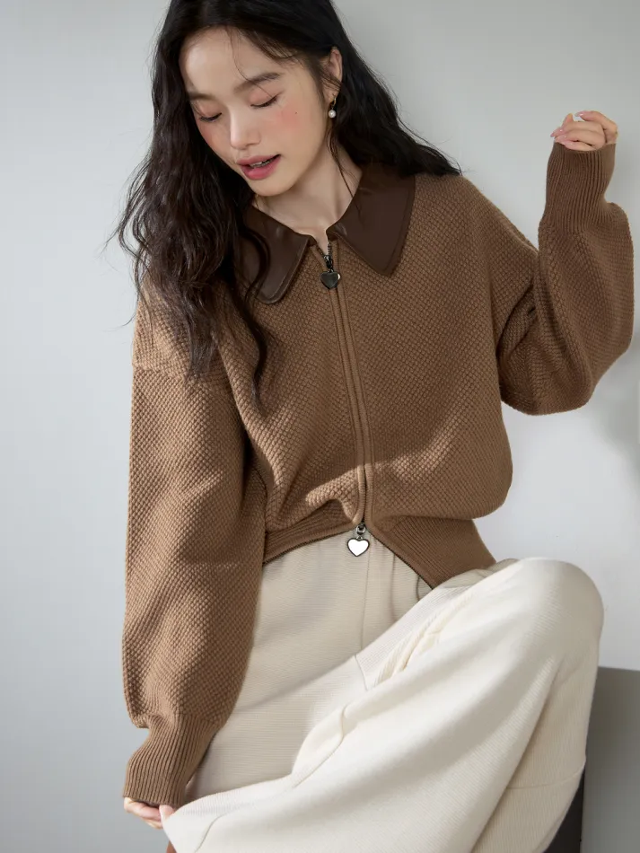 Double Zip Cardigan Sweater-My Comfy Blouse