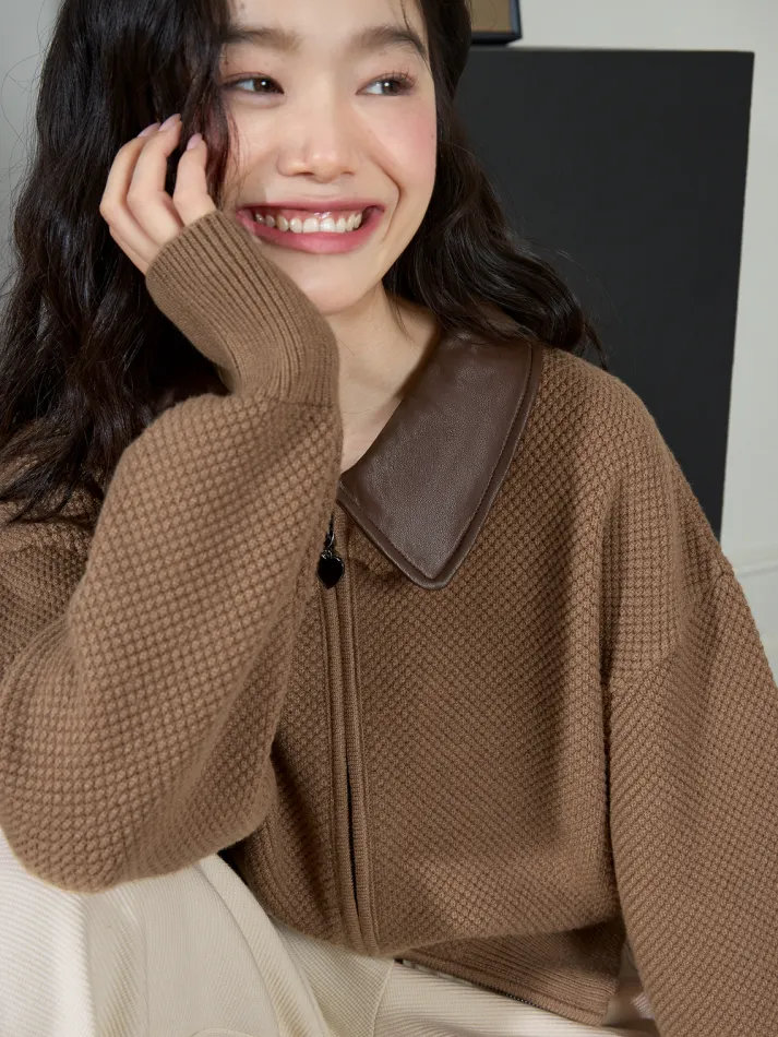 Double Zip Cardigan Sweater-My Comfy Blouse