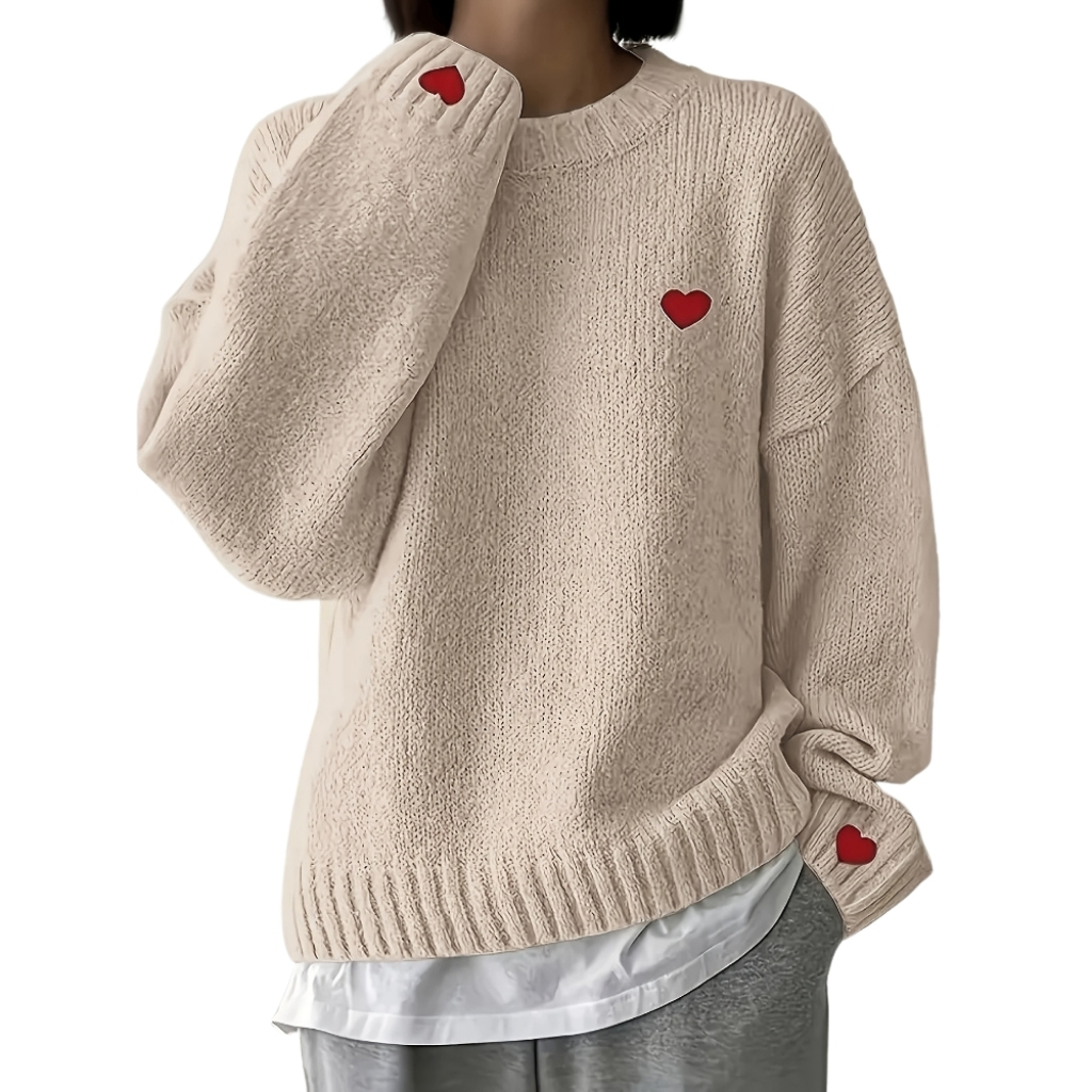 Knit Pullover With Position Print Sweater