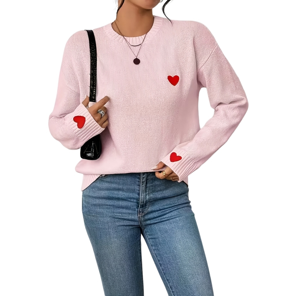 Knit Pullover With Position Print Sweater