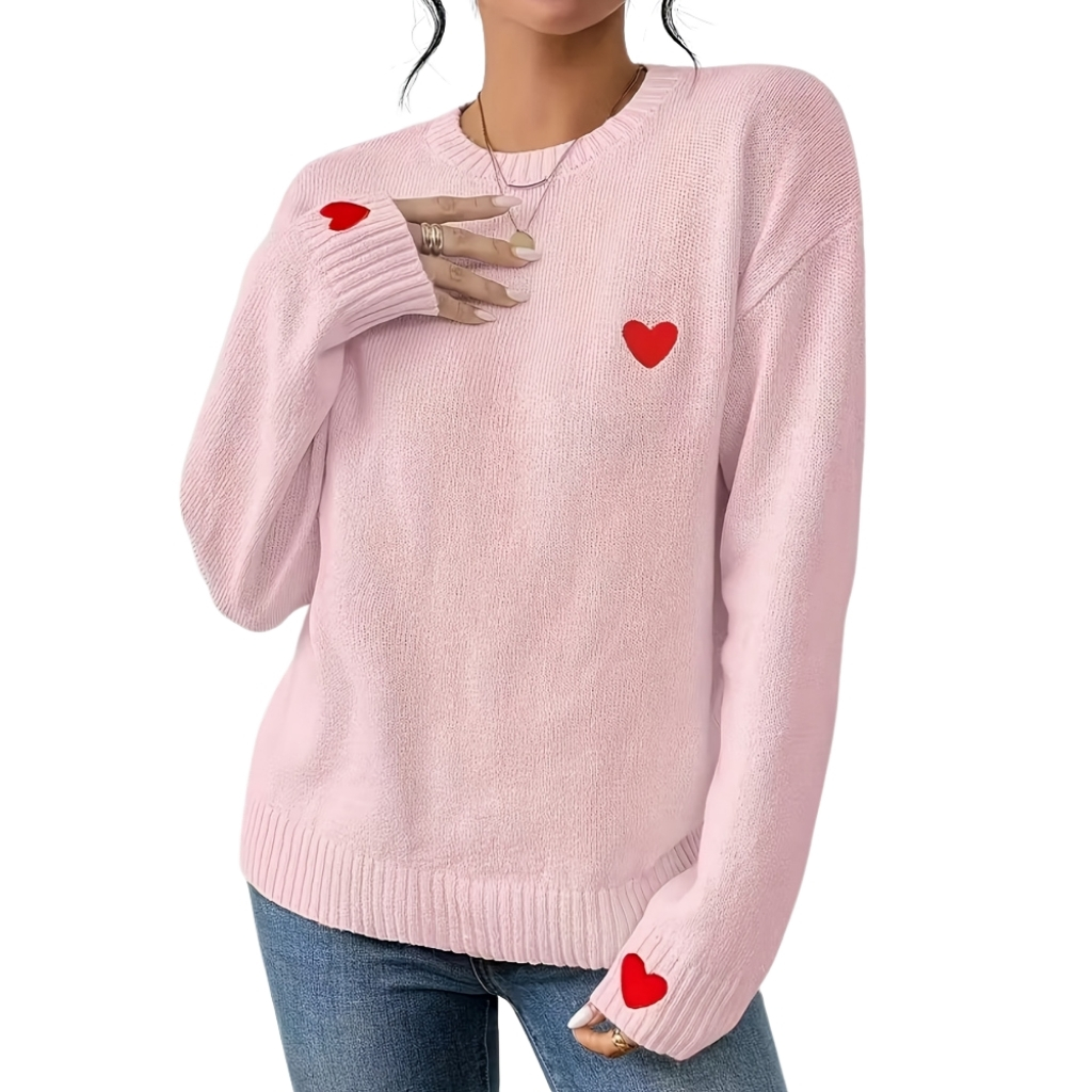 Knit Pullover With Position Print Sweater