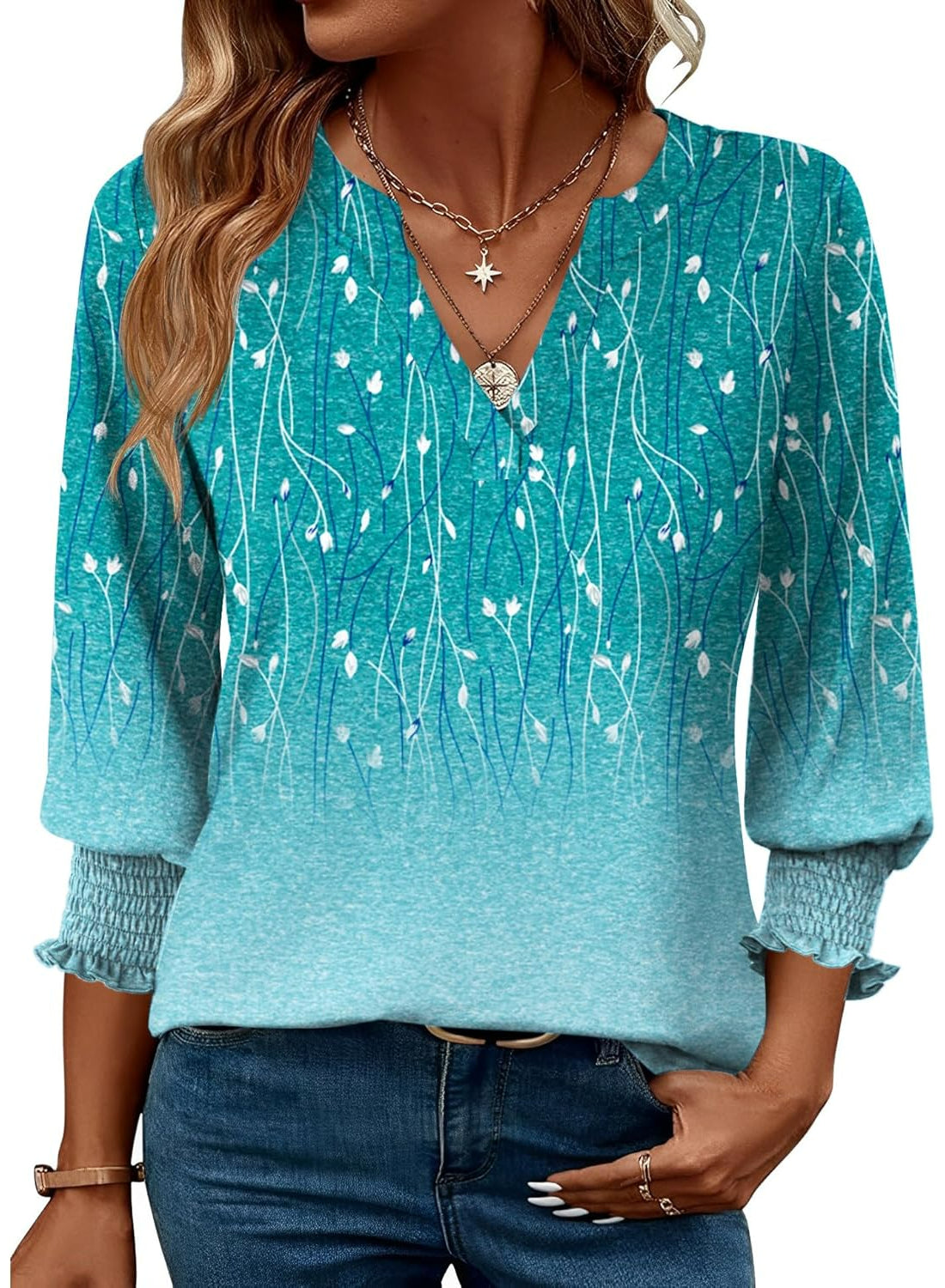 Long Sleeve Summer Blouse With Floral Print For Casual Days-My Comfy Blouse