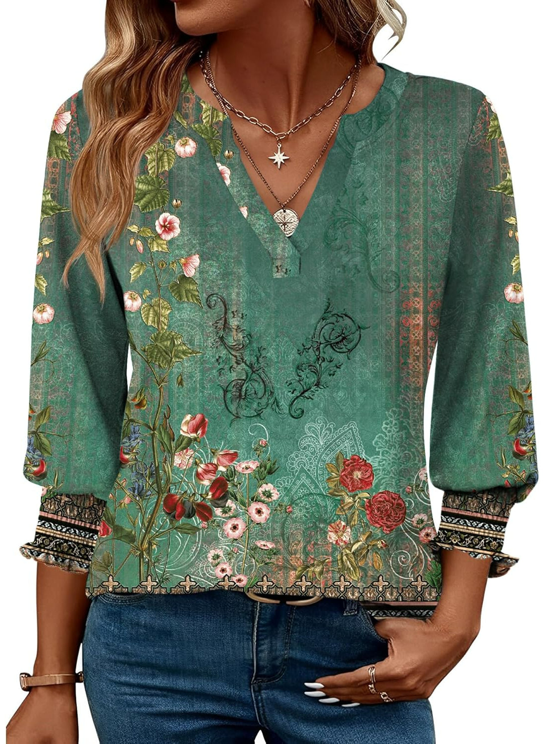 Long Sleeve Summer Blouse With Floral Print For Casual Days-My Comfy Blouse