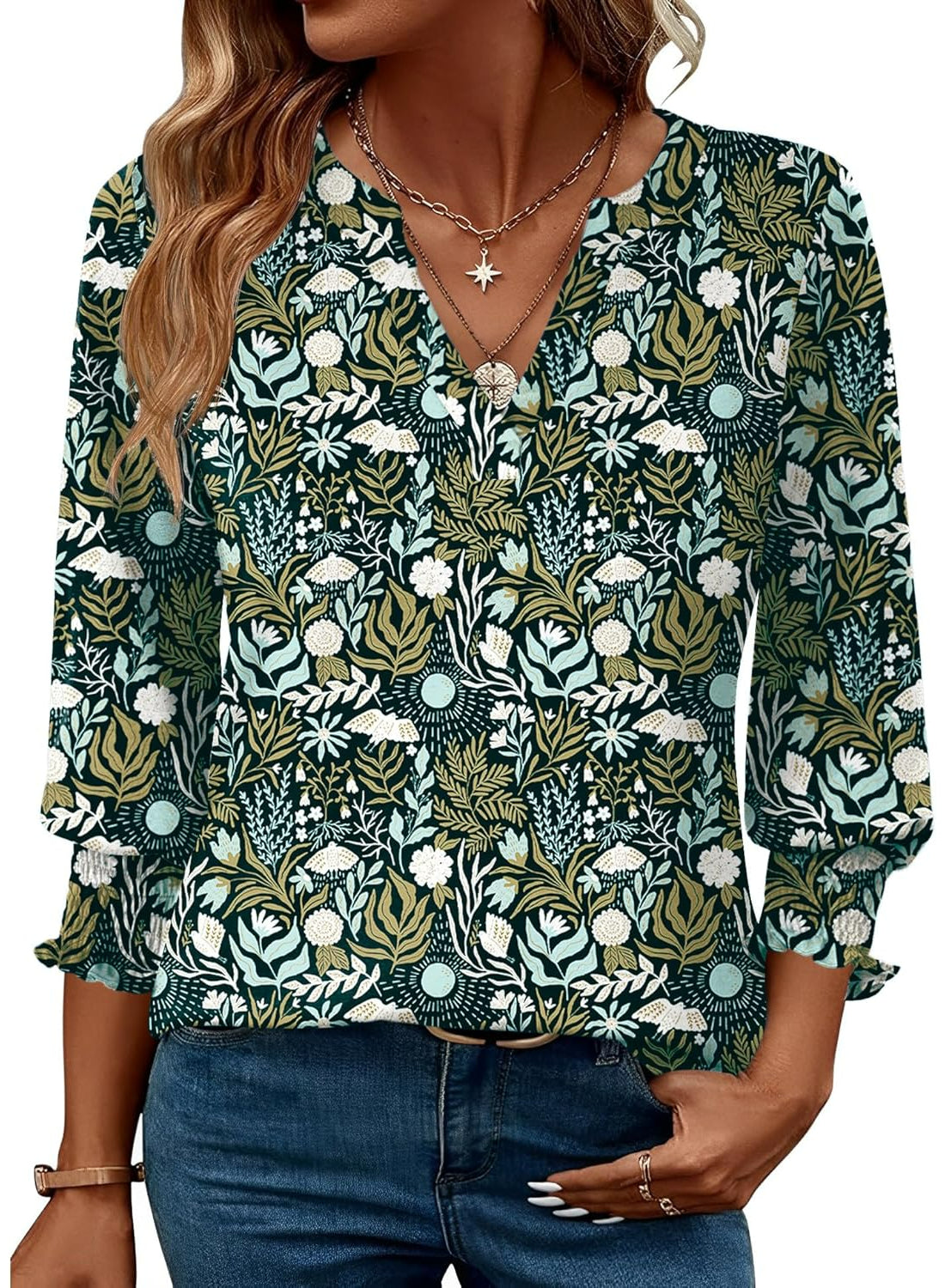 Long Sleeve Summer Blouse With Floral Print For Casual Days-My Comfy Blouse