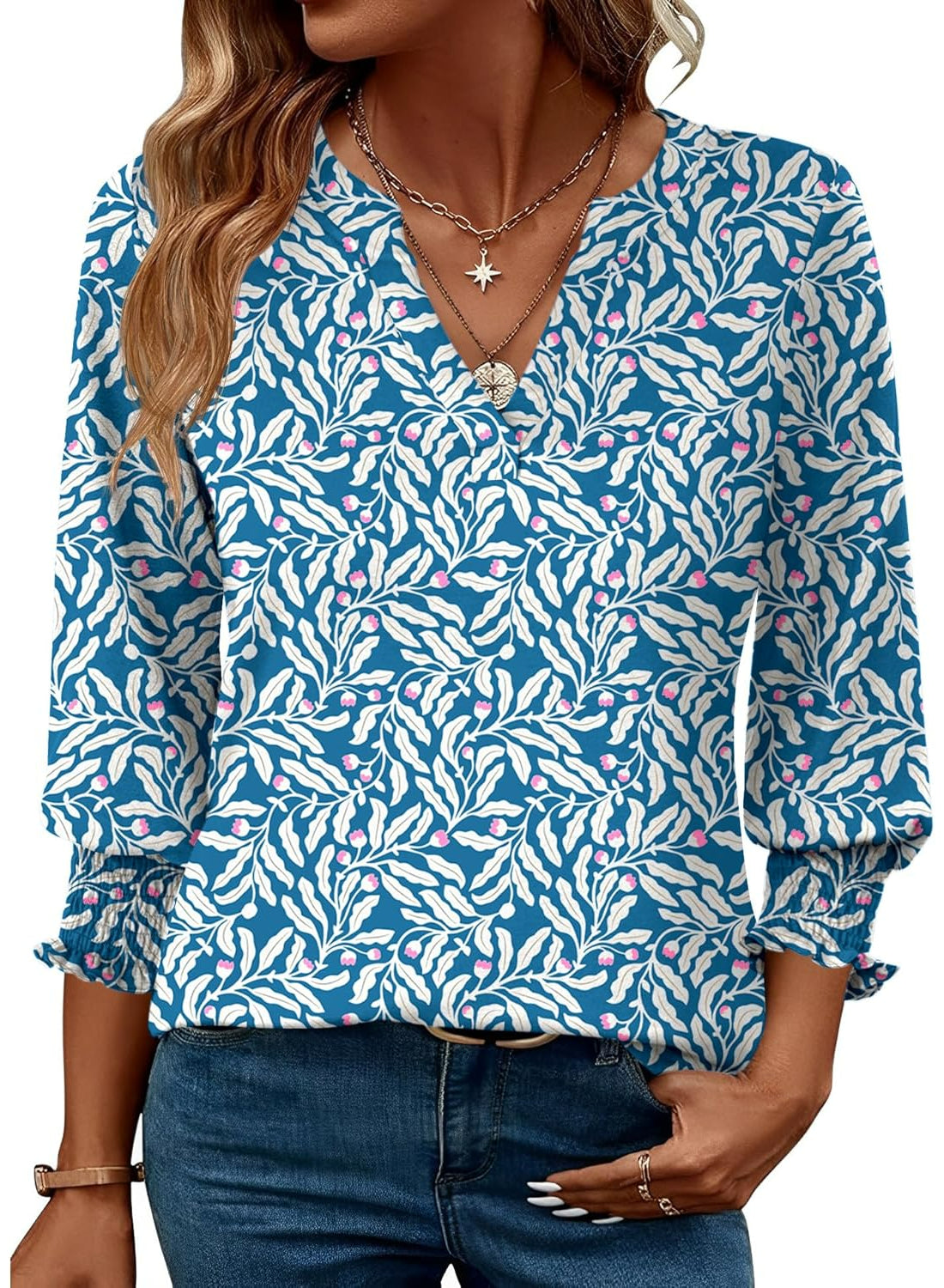 Long Sleeve Summer Blouse With Floral Print For Casual Days-My Comfy Blouse