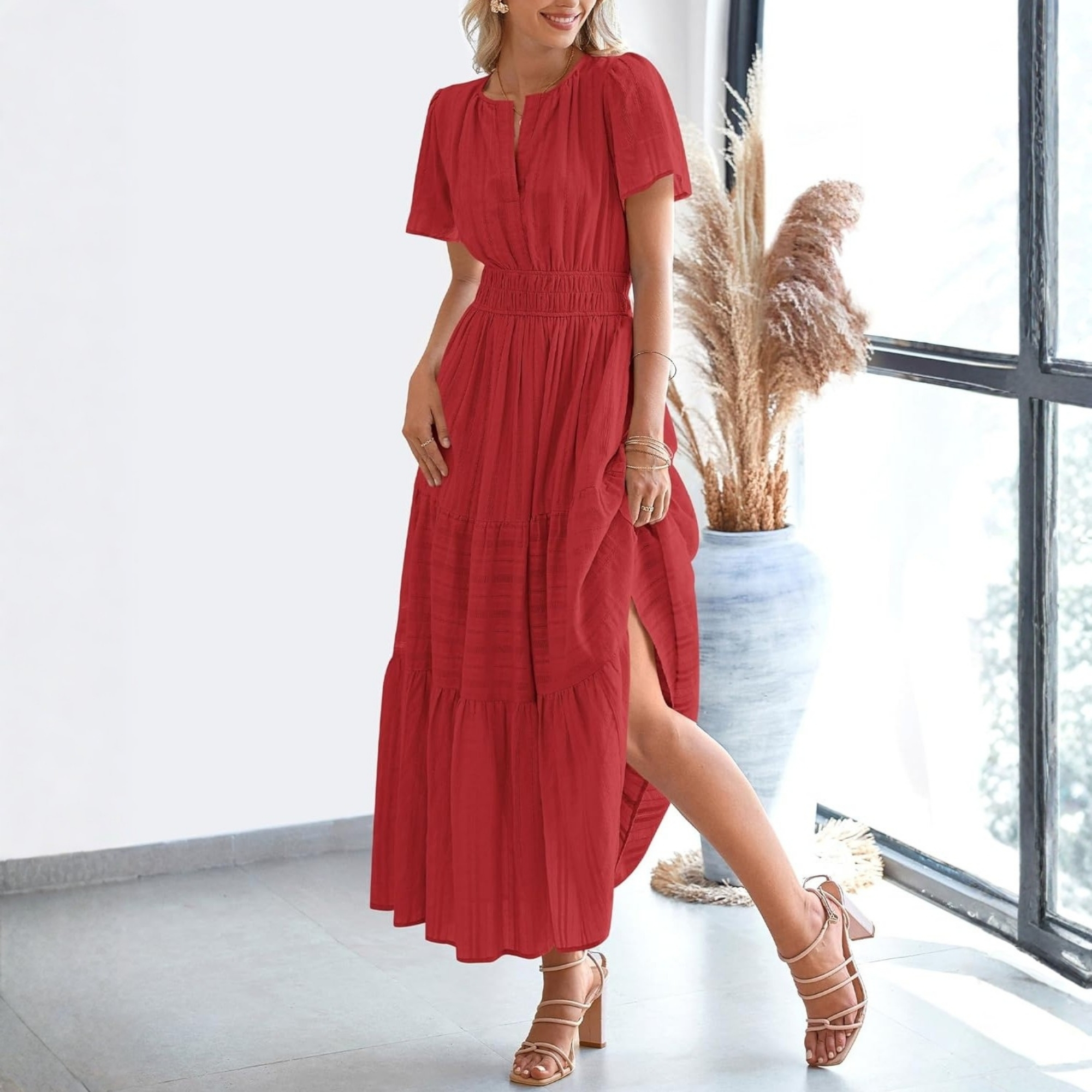 Lightweight Midi Maxi Dress With Pockets