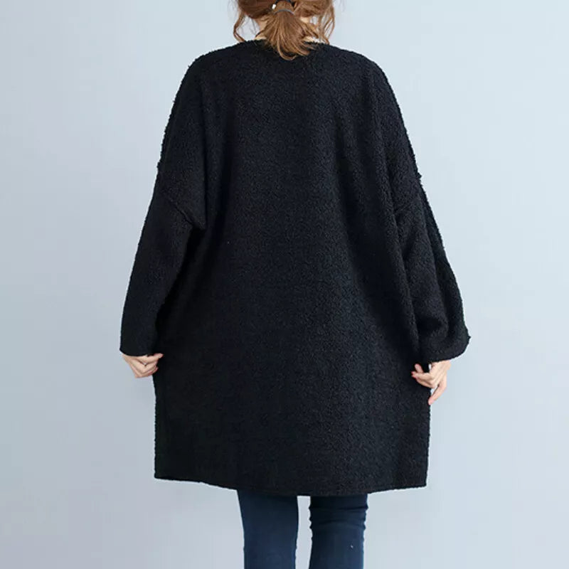 Long Sleeve Corduroy Dress With Flared Design-My Comfy Blouse