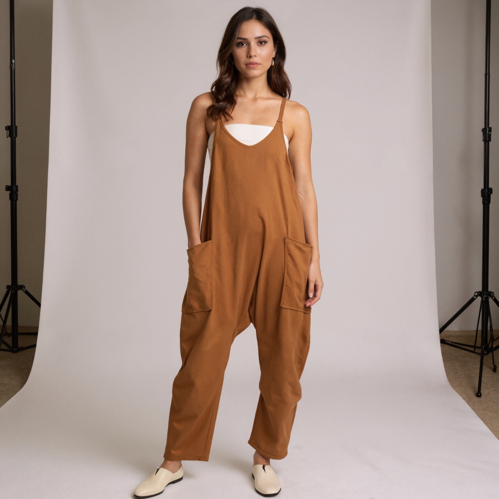 Loose Fit Jumpsuit With Pockets