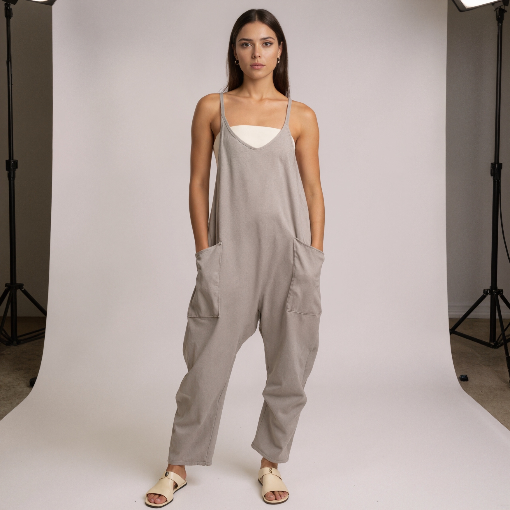 Loose Fit Jumpsuit With Pockets