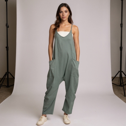 Loose Fit Jumpsuit With Pockets