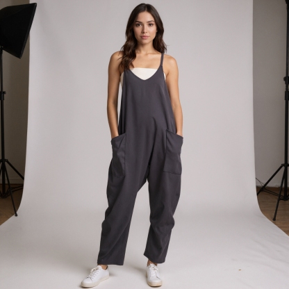 Loose Fit Jumpsuit With Pockets