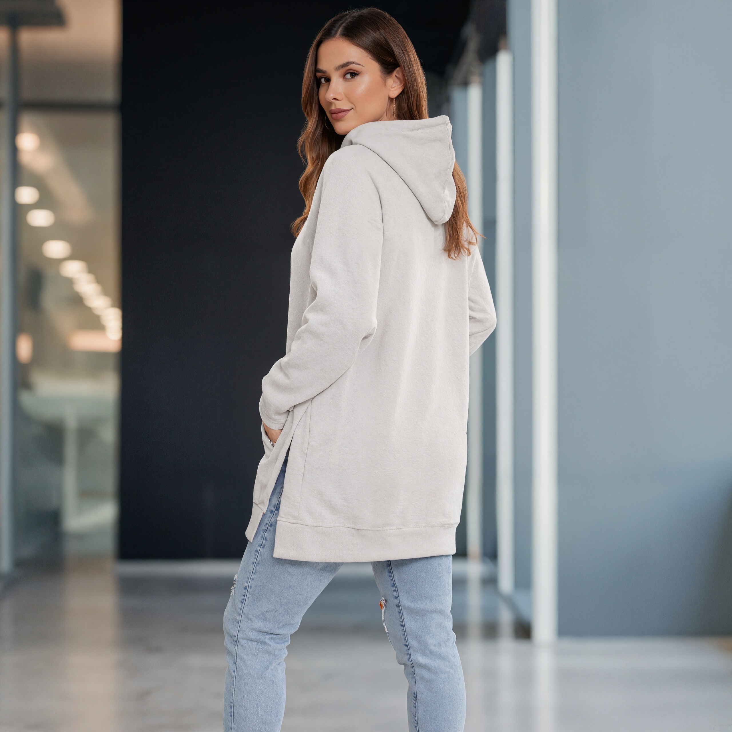 Loose Fit Pullover Hoodie Dress