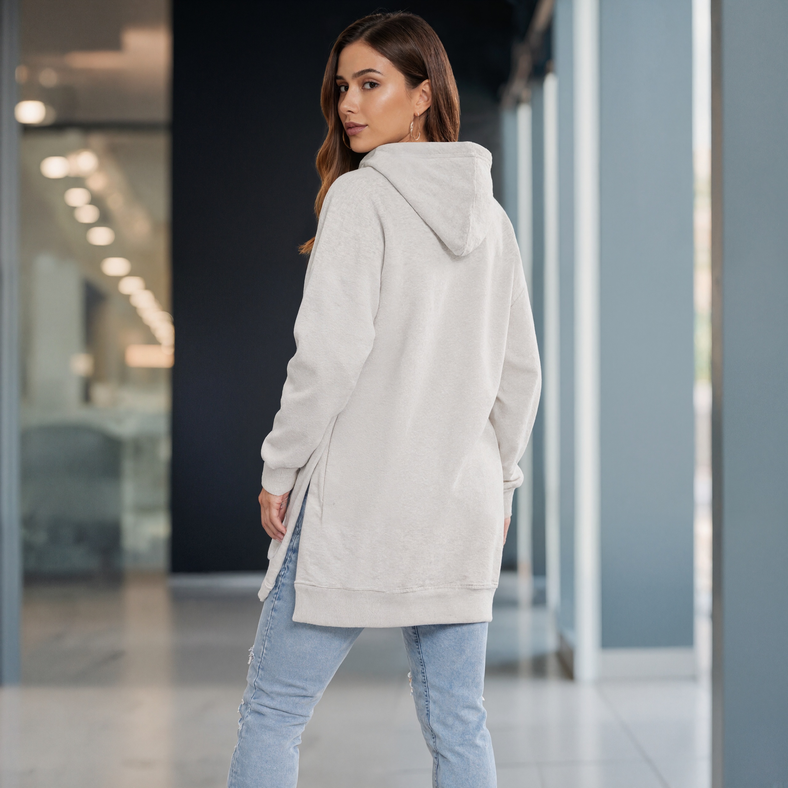 Loose Fit Pullover Hoodie Dress