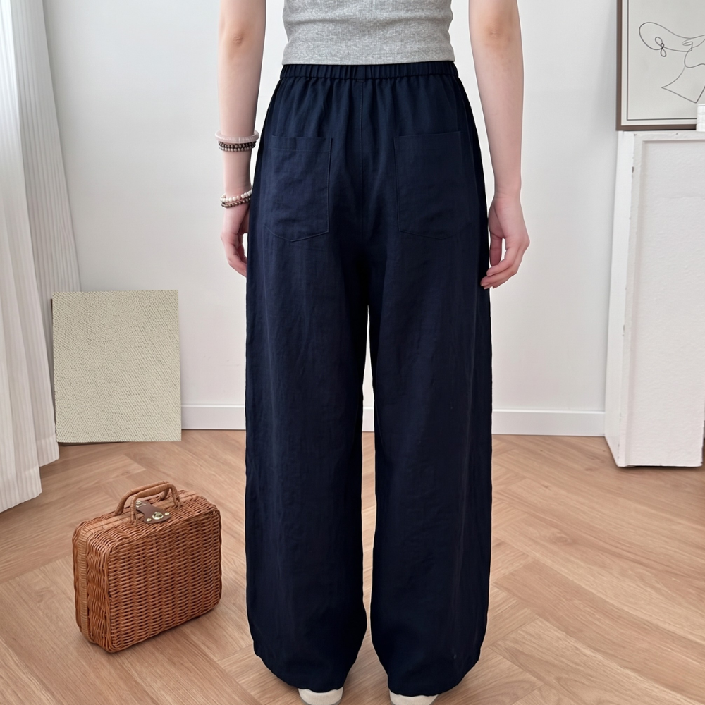 High Rise Balloon Pants With Drawstring And Draped Wide Fit For Women