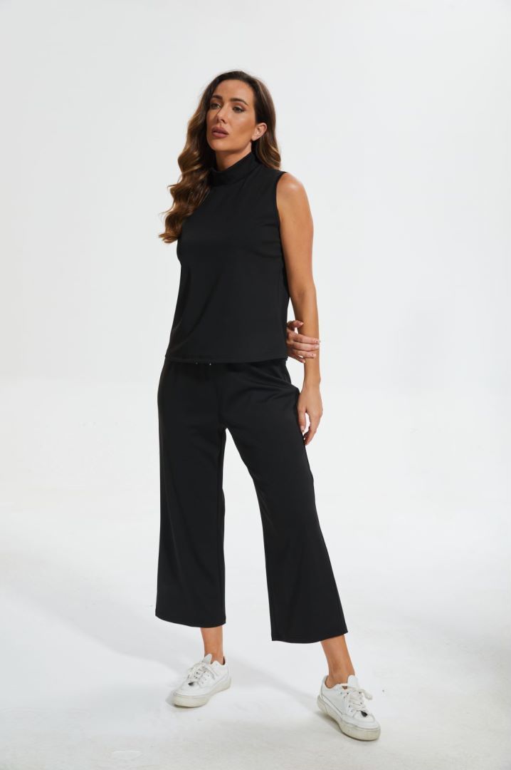 Cropped Wide Leg Pant Set-My Comfy Blouse