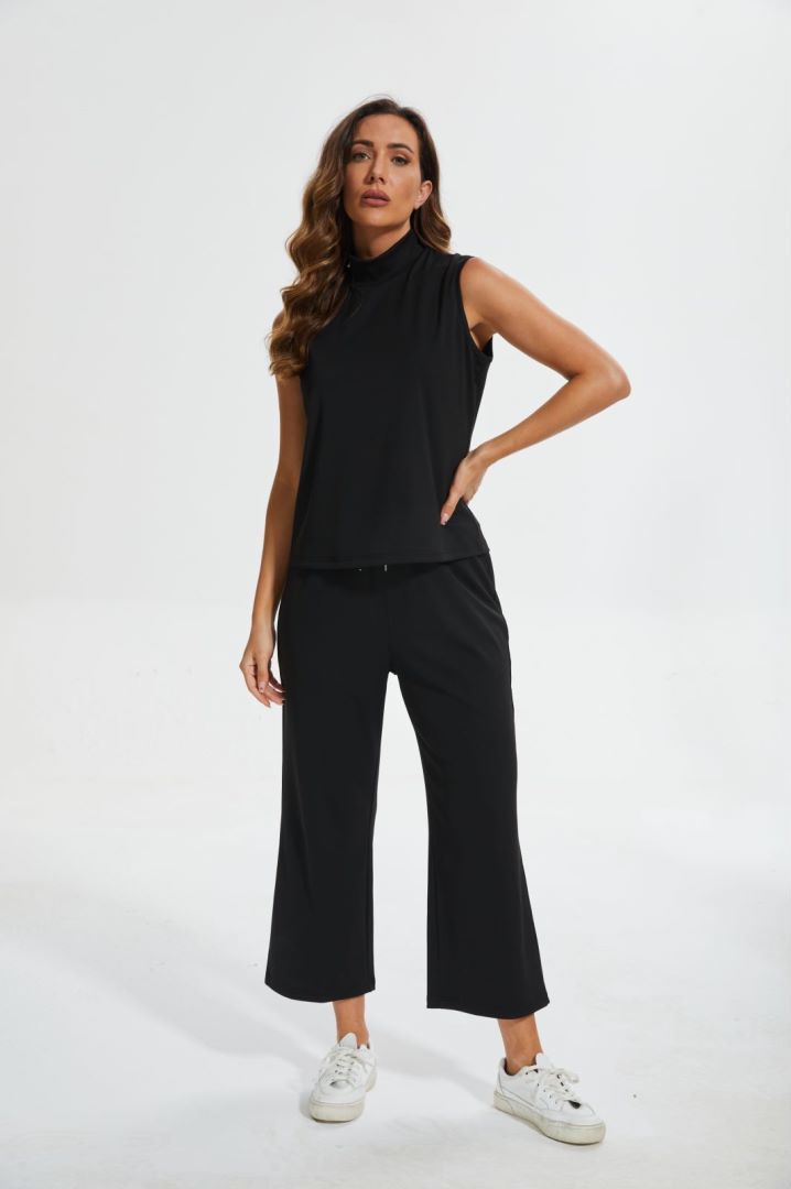 Cropped Wide Leg Pant Set-My Comfy Blouse