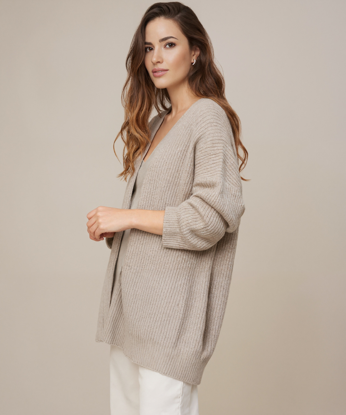Minimalist Cashmere Knit Long Cardigan