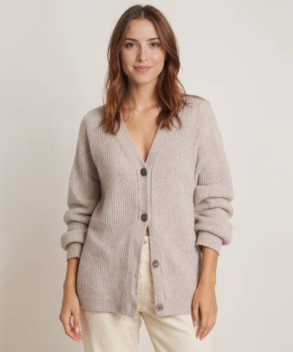 Minimalist Cashmere Knit Long Cardigan