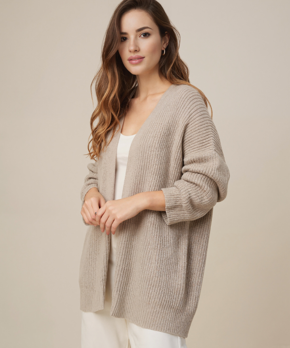 Minimalist Cashmere Knit Long Cardigan