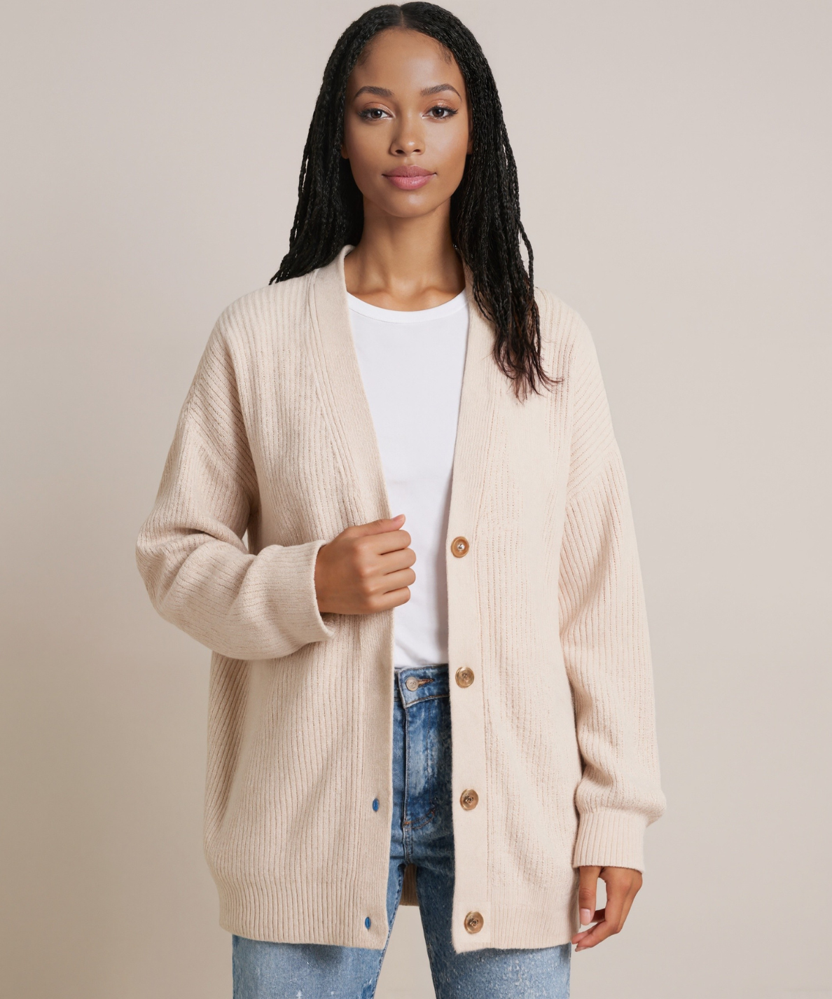 Minimalist Cashmere Knit Long Cardigan