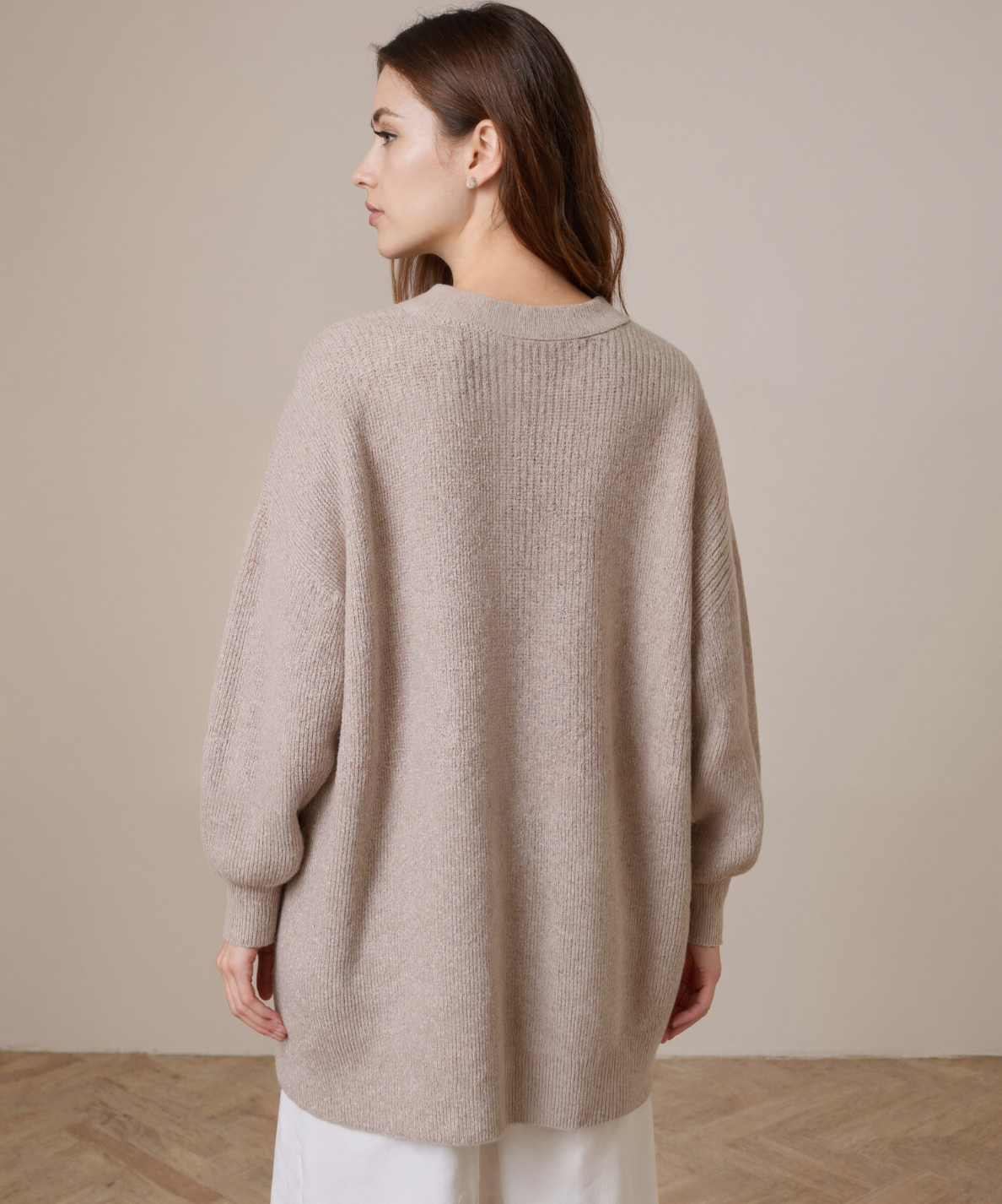 Minimalist Cashmere Knit Long Cardigan