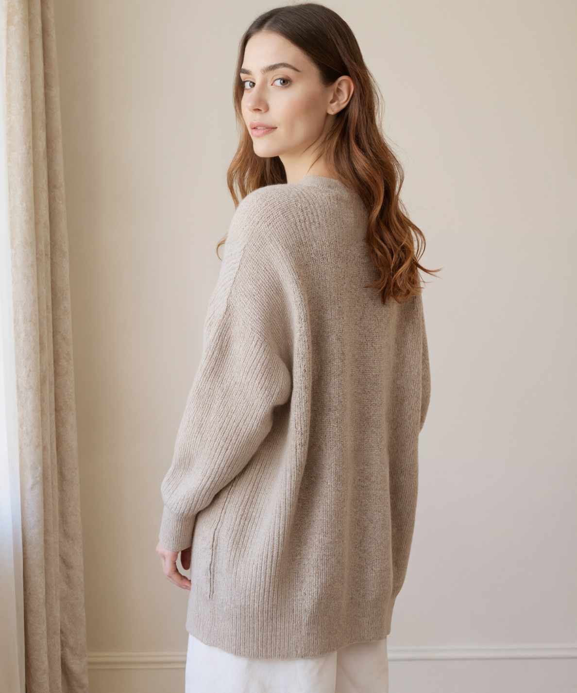 Minimalist Cashmere Knit Long Cardigan