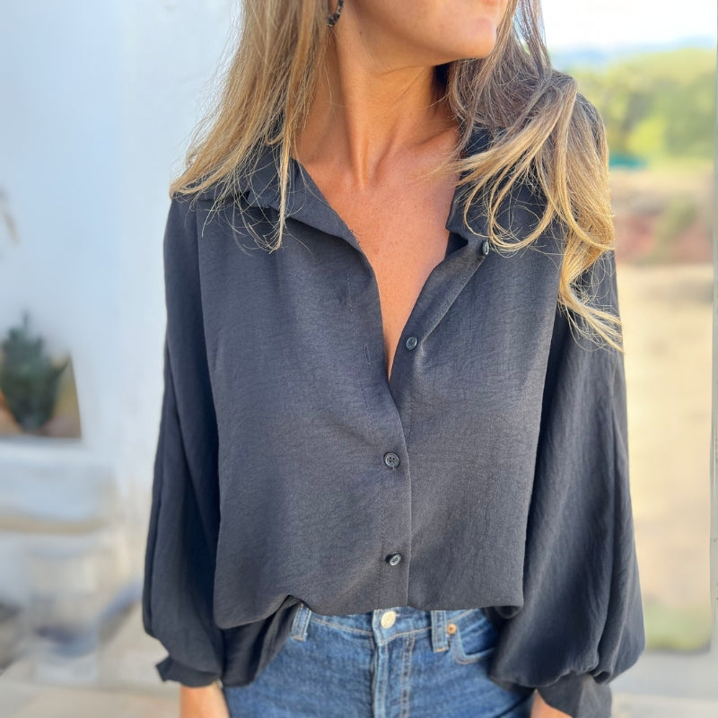 Modern Long Sleeve Woven Shirt-My Comfy Blouse