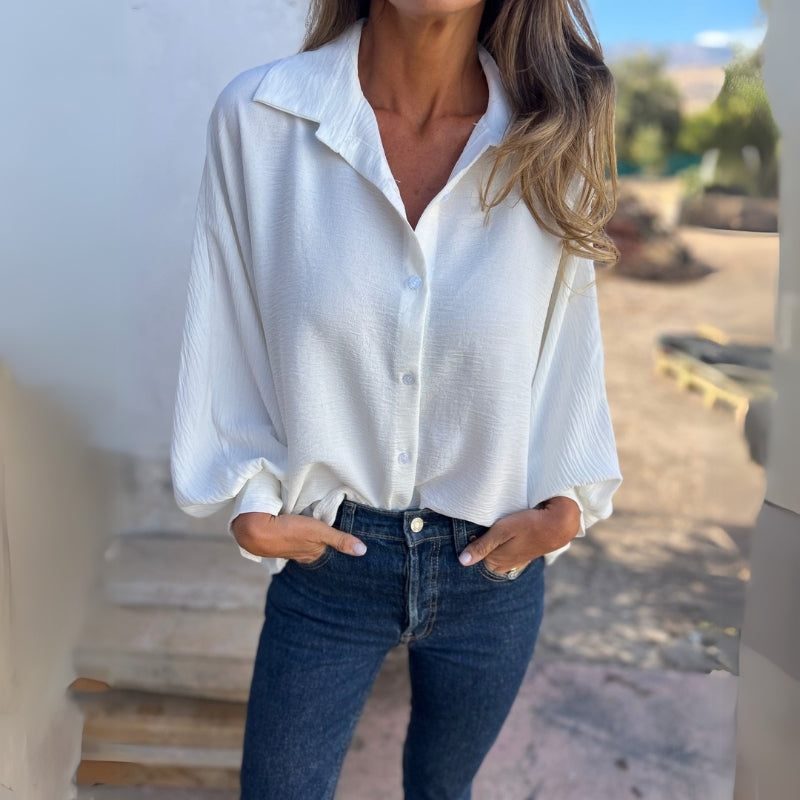 Modern Long Sleeve Woven Shirt-My Comfy Blouse