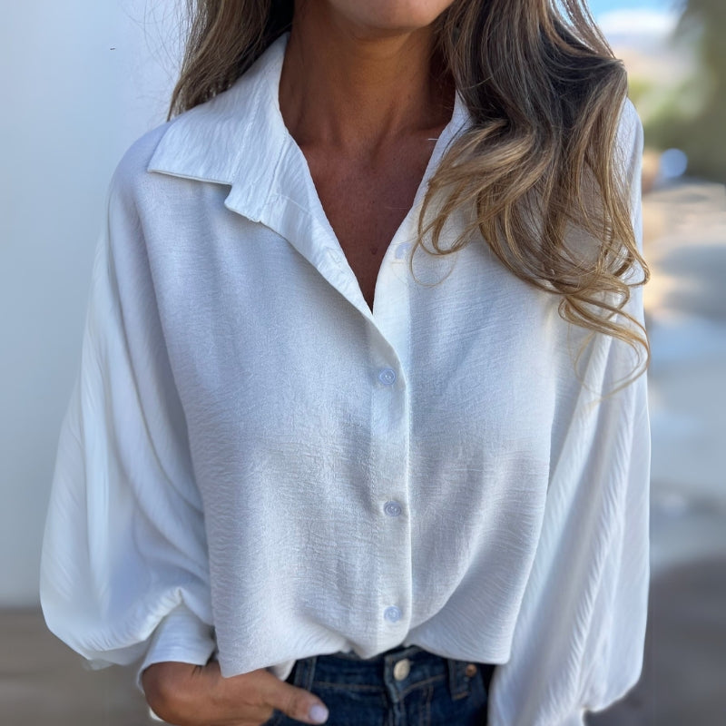 Modern Long Sleeve Woven Shirt-My Comfy Blouse