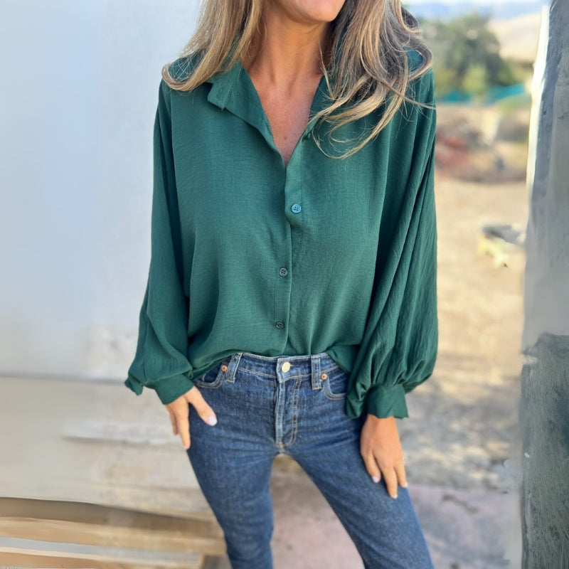 Modern Long Sleeve Woven Shirt-My Comfy Blouse