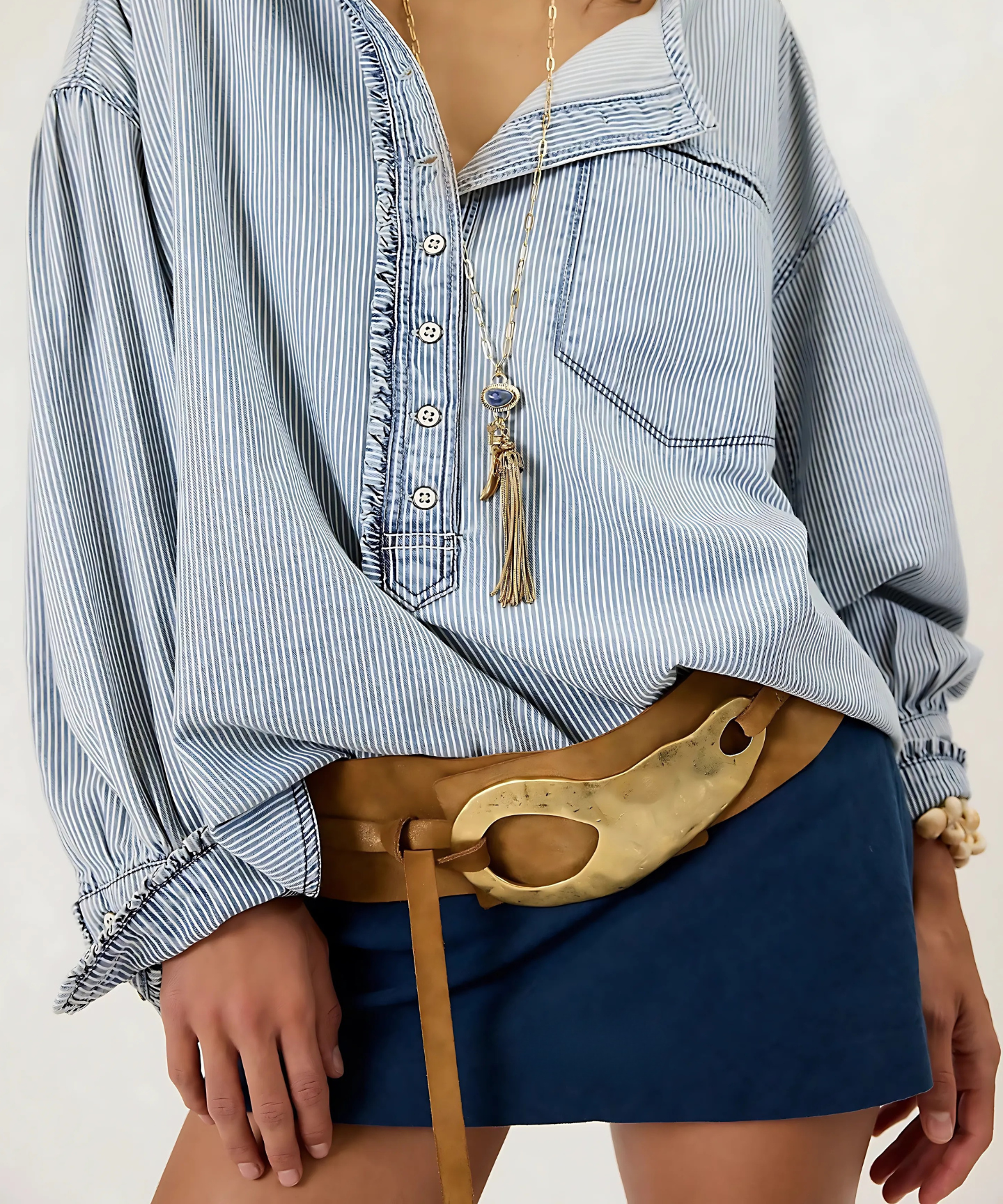 My Little Micro Mini Cotton Linen Blend Skort-My Comfy Blouse