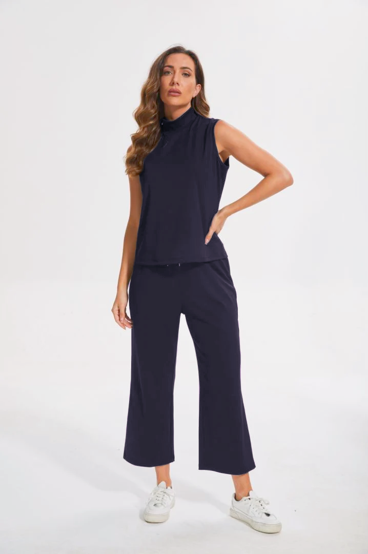 Cropped Wide Leg Pant Set-My Comfy Blouse