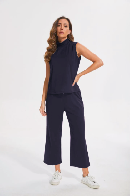 Cropped Wide Leg Pant Set-My Comfy Blouse